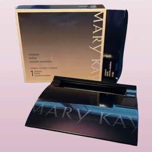 NEW Mary Kay Empty Refillable Magnetic Compact 3” x 4” with Mirror Black